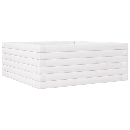 Pflanzkübel Weiß 60x60x23 cm Massivholz Kiefer