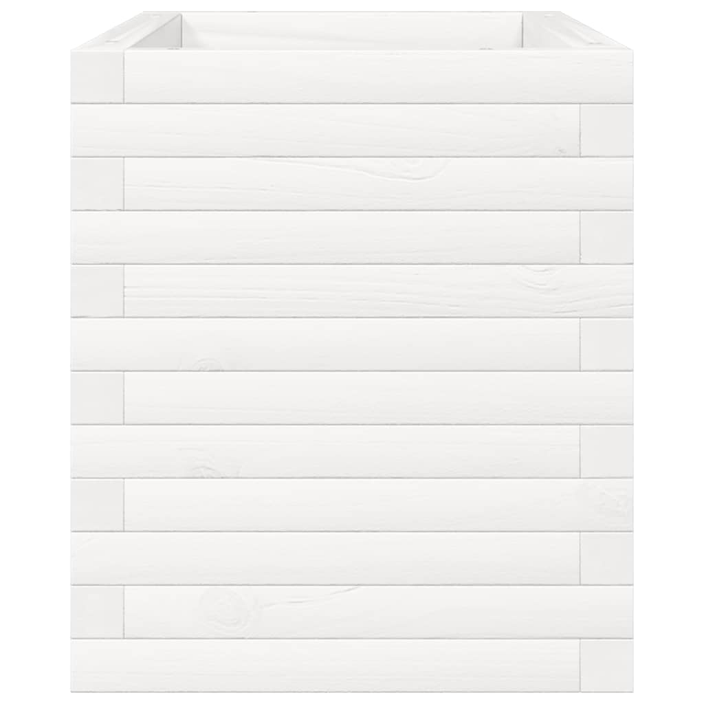 Pflanzkübel Weiß 70x40x45,5 cm Massivholz Kiefer