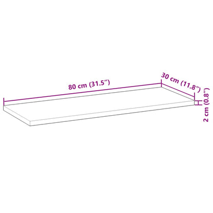Tischplatte 80x30x2 cm Rechteckig Massivholz Akazie
