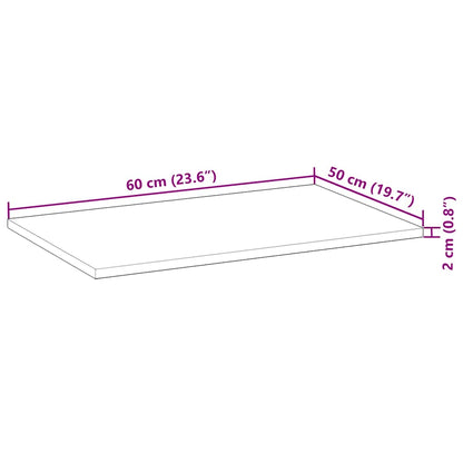 Tischplatte Rechteckig 60x50x2 cm Massivholz Akazie
