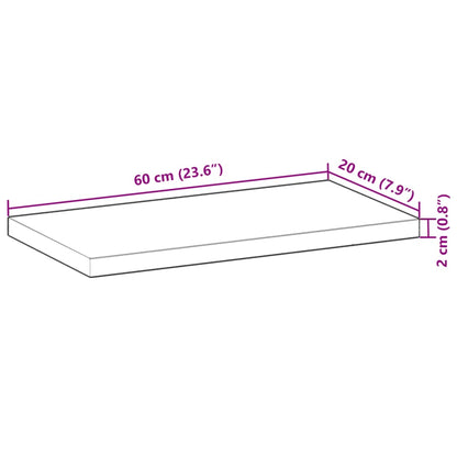 Tischplatte Rechteckig 60x20x2 cm Massivholz Akazie