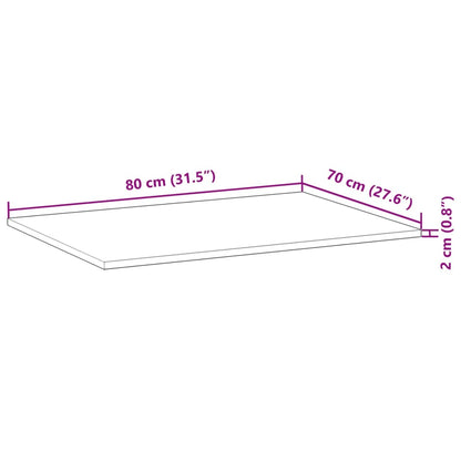 Tischplatte Rechteckig 80x70x2 cm Massivholz Akazie