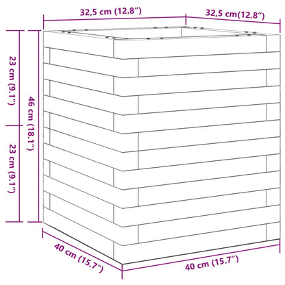 Plantekrukke voks brun 40x40x46 cm massivt fyrretræ