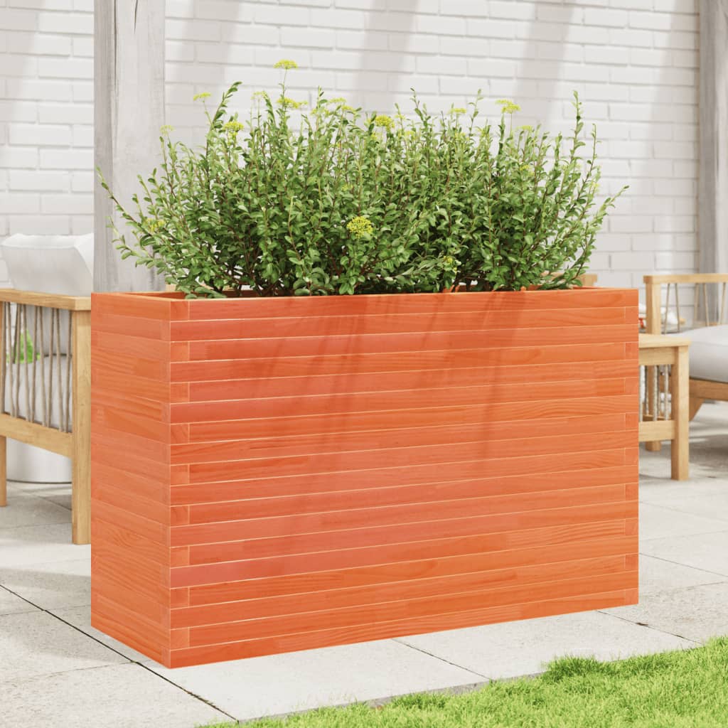 Plantekrukkevoks brun 110x40x68,5 cm massivt fyrretræ