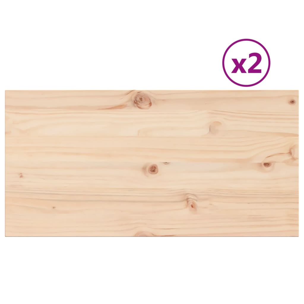 Bordplader 2 stk 90x45x1,7 cm Rektangulær Massiv Fyr