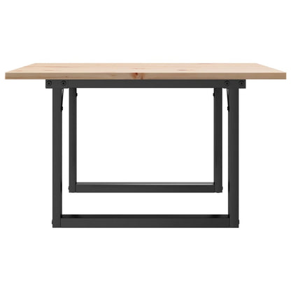 Couchtisch O-Gestell 60x60x40cm Massivholz Kiefer und Stahl