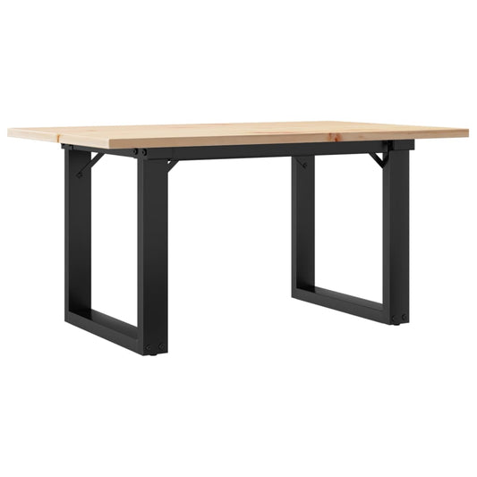 Couchtisch O-Gestell 80x50x40cm Massivholz Kiefer und Stahl