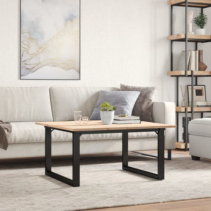 Couchtisch O-Gestell 80x80x45cm Massivholz Kiefer und Stahl