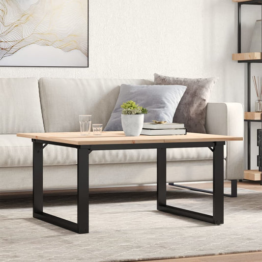 Couchtisch O-Gestell 80x80x45cm Massivholz Kiefer und Stahl