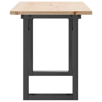 Couchtisch O-Gestell 110x40x45 cm Massivholz Kiefer & Stahl
