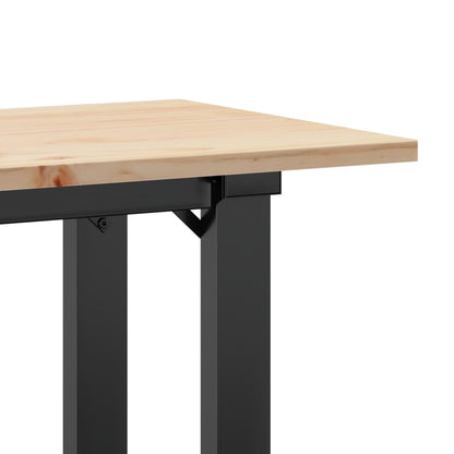 Couchtisch O-Gestell 110x40x45 cm Massivholz Kiefer & Stahl