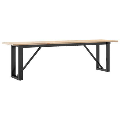 Couchtisch O-Gestell 160x40x45 cm Massivholz Kiefer & Stahl