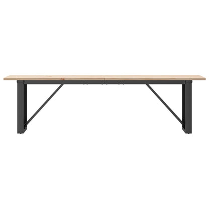 Couchtisch O-Gestell 160x40x45 cm Massivholz Kiefer & Stahl