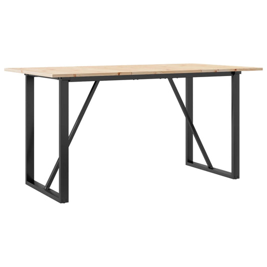 Esstisch O-Gestell 160x80x75 cm Massivholz Kiefer und Stahl