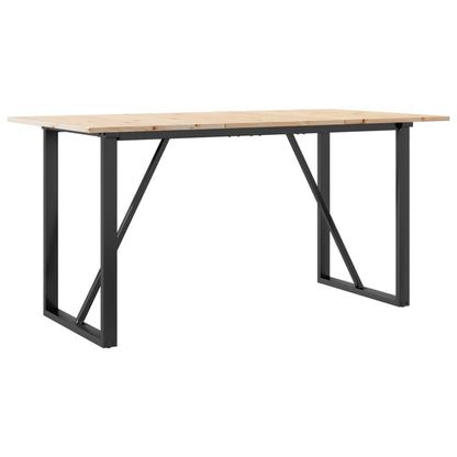 Esstisch O-Gestell 160x80x75 cm Massivholz Kiefer und Stahl