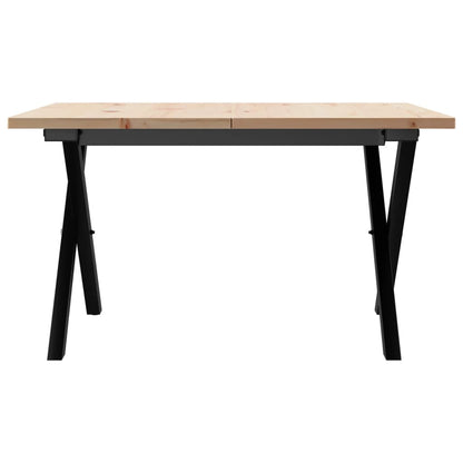 Couchtisch X-Gestell 60x60x40cm Massivholz Kiefer und Stahl