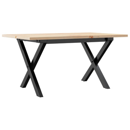 Couchtisch X-Gestell 80x50x40cm Massivholz Kiefer und Stahl