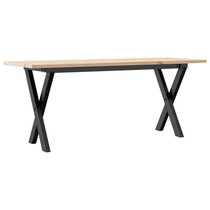 Couchtisch X-Gestell 110x40x45 cm Massivholz Kiefer & Stahl