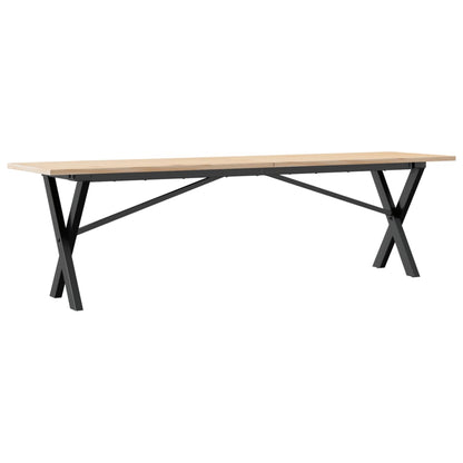 Couchtisch X-Gestell 160x40x45 cm Massivholz Kiefer & Stahl