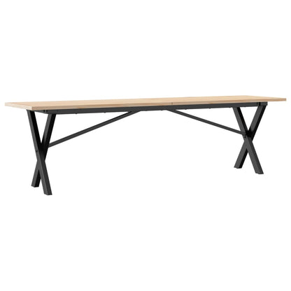 Couchtisch X-Gestell 160x40x45 cm Massivholz Kiefer & Stahl