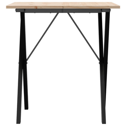 Esstisch X-Gestell 70x70x75 cm Massivholz Kiefer und Stahl