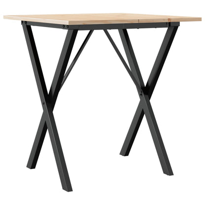 Esstisch X-Gestell 70x70x75 cm Massivholz Kiefer und Stahl