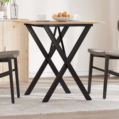 Esstisch X-Gestell 70x70x75 cm Massivholz Kiefer und Stahl
