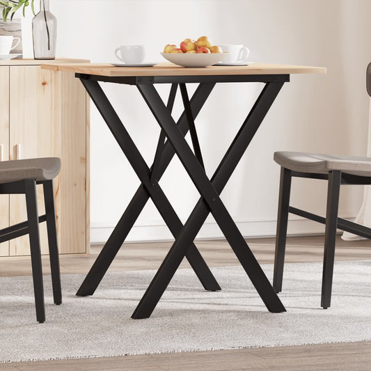 Esstisch X-Gestell 70x70x75 cm Massivholz Kiefer und Stahl