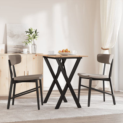 Esstisch X-Gestell 80x50x75 cm Massivholz Kiefer und Stahl