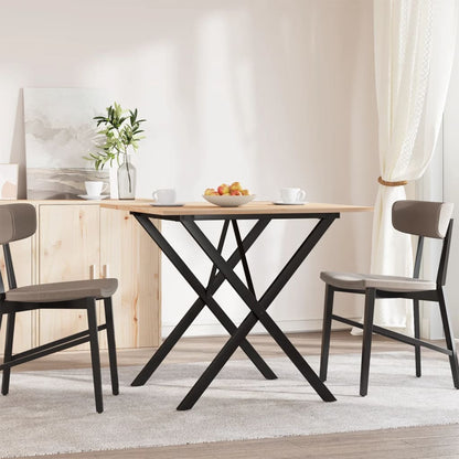 Esstisch X-Gestell 90x90x75cm Massivholz Kiefer und Stahl