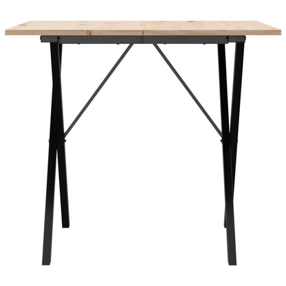 Esstisch X-Gestell 90x90x75cm Massivholz Kiefer und Stahl
