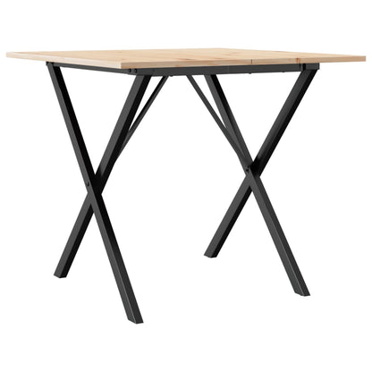 Esstisch X-Gestell 90x90x75cm Massivholz Kiefer und Stahl
