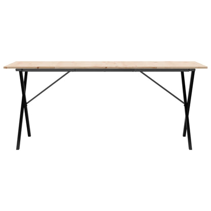 Esstisch X-Gestell 180x90x75 cm Massivholz Kiefer und Stahl