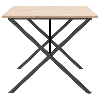 Esstisch X-Gestell 180x90x75 cm Massivholz Kiefer und Stahl