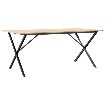Esstisch X-Gestell 180x90x75 cm Massivholz Kiefer und Stahl
