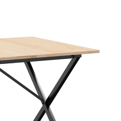 Esstisch X-Gestell 180x90x75 cm Massivholz Kiefer und Stahl