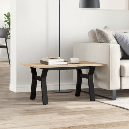 Couchtisch Y-Gestell 80x50x40cm Massivholz Kiefer und Stahl