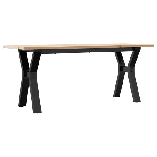 Couchtisch Y-Gestell 110x40x45 cm Massivholz Kiefer & Stahl