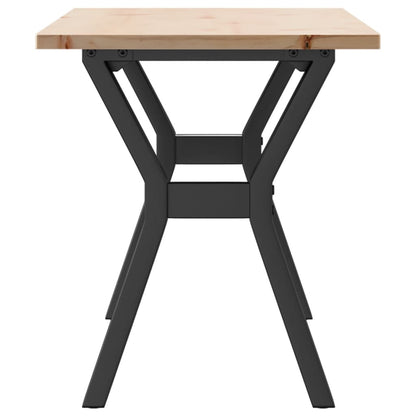 Couchtisch Y-Gestell 110x40x45 cm Massivholz Kiefer & Stahl