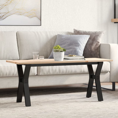 Couchtisch Y-Gestell 110x40x45 cm Massivholz Kiefer & Stahl
