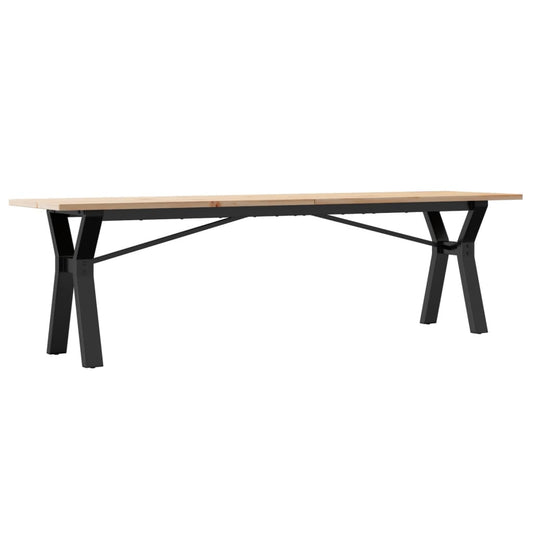 Couchtisch Y-Gestell 160x40x45 cm Massivholz Kiefer & Stahl