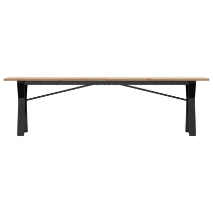 Couchtisch Y-Gestell 160x40x45 cm Massivholz Kiefer & Stahl