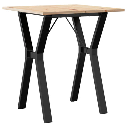 Esstisch Y-Gestell 70x70x75 cm Massivholz Kiefer und Stahl