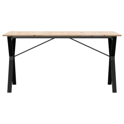 Esstisch Y-Gestell 140x80x75 cm Massivholz Kiefer und Stahl