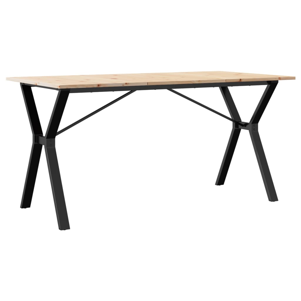 Esstisch Y-Gestell 140x80x75 cm Massivholz Kiefer und Stahl