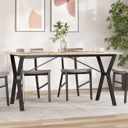 Esstisch Y-Gestell 140x80x75 cm Massivholz Kiefer und Stahl
