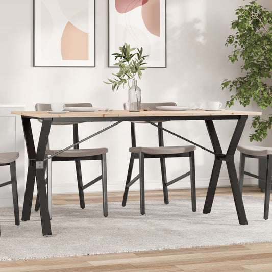 Esstisch Y-Gestell 160x80x75 cm Massivholz Kiefer und Stahl