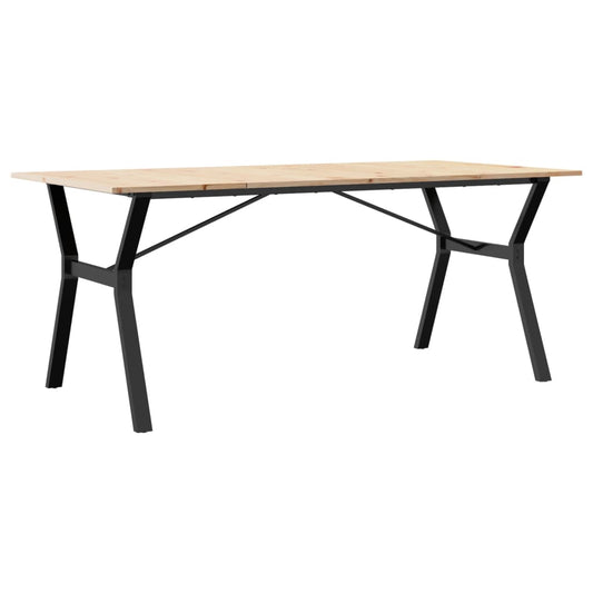 Esstisch Y-Gestell 180x90x75 cm Massivholz Kiefer und Stahl