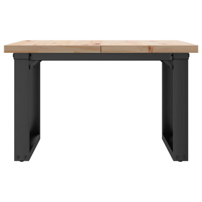 Couchtisch O-Gestell 60x60x40,5cm Massivholz Kiefer & Stahl