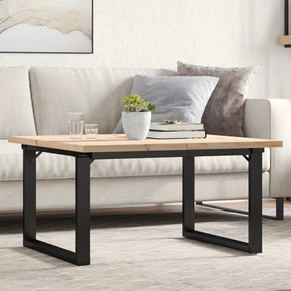 Couchtisch O-Gestell 90x90x45,5cm Massivholz Kiefer & Stahl